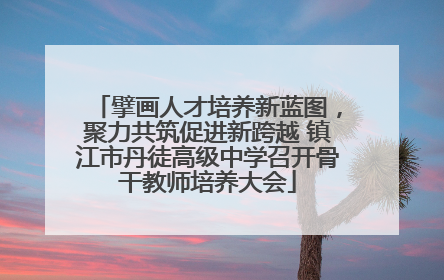 擘画人才培养新蓝图，聚力共筑促进新跨越 镇江市丹徒高级中学召开骨干教师培养大会